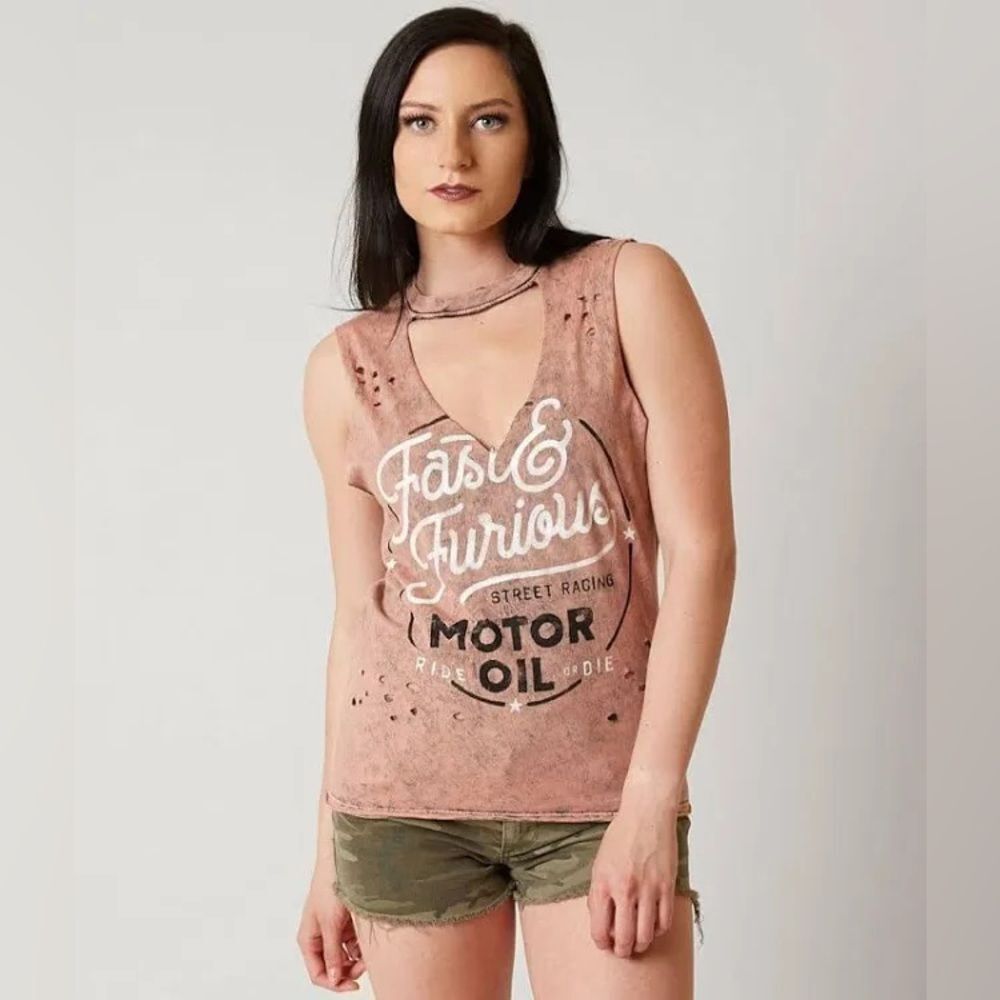 Affliction Fast Furious Distressed Top H3